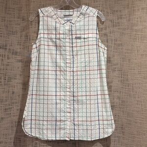 Columbia Omnishade Silver Ridge Women's Shirt UPF 40 Sleeveless Button Up SZ M